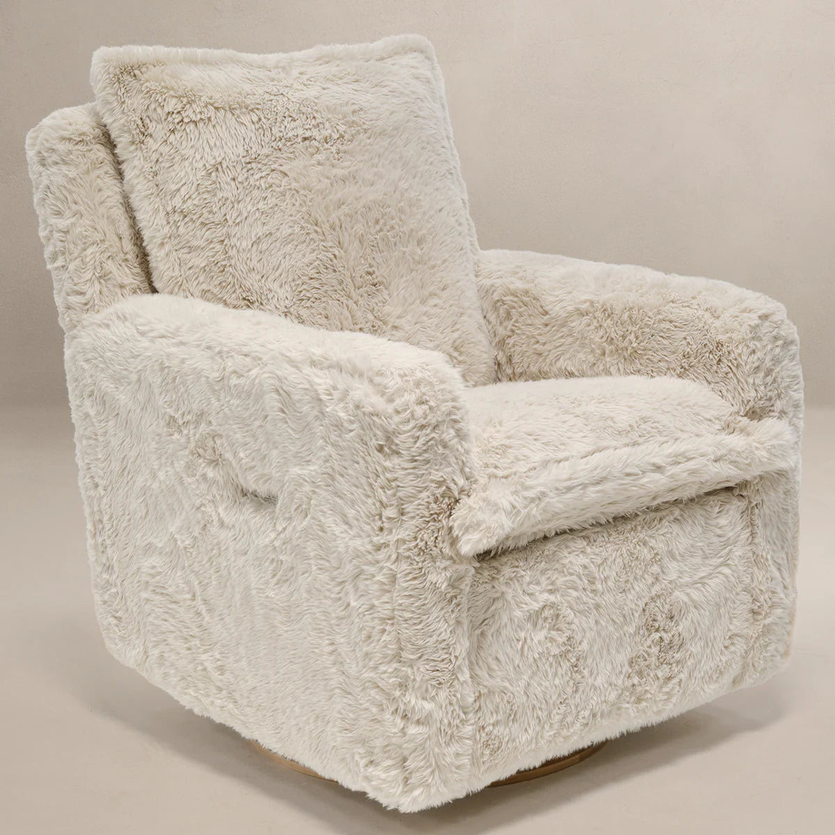 Gliding Swivel Nursery Recliner – Aussie Faux Hide 🐑🤍
